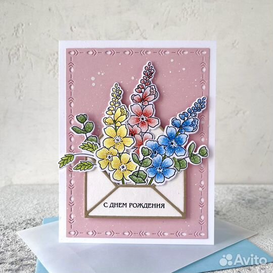 Поздравительная открытка ручной работы в наличии