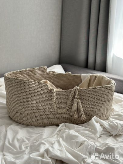 Плетеная люлька переноска для новорожденных