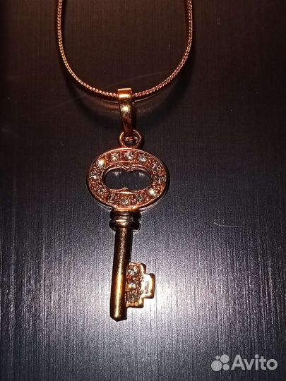 Цепочка с подвеской, серьги набор медсплав