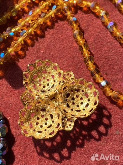 Серьги бижутерия чешская бусы