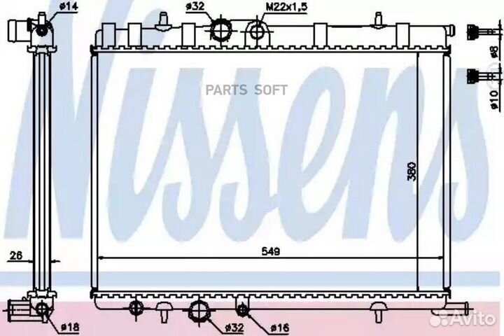Радиатор двигателя peugeot 206 98-06