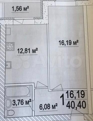 1-к. квартира, 41 м², 1/3 эт.