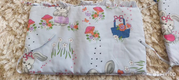 Бортики в детскую кроватку и балдахин