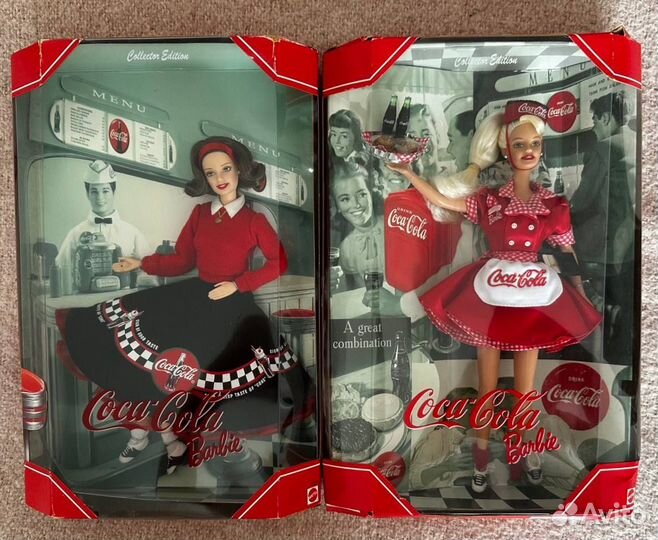Barbie Coca Cola 1998 nrfb Барби официантка Кола