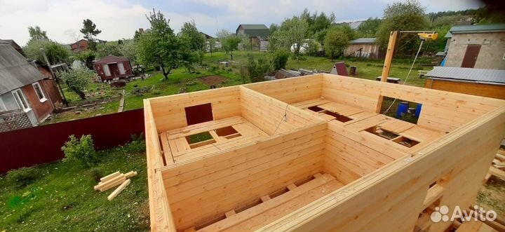 Дом из бруса под усадку