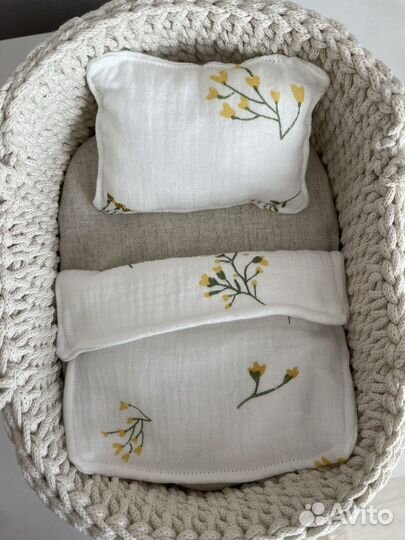 Люлька корзинка ручной работы, игрушки