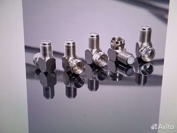 Антенный угловой штекер F- гнездо F(5шт.)