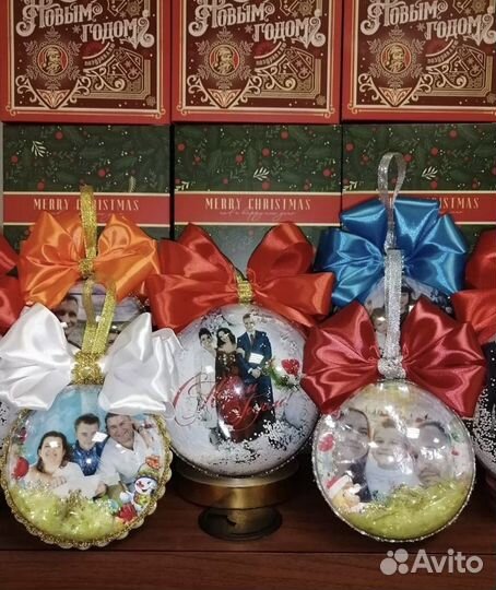 Шар новогодний с фотографией и магниты