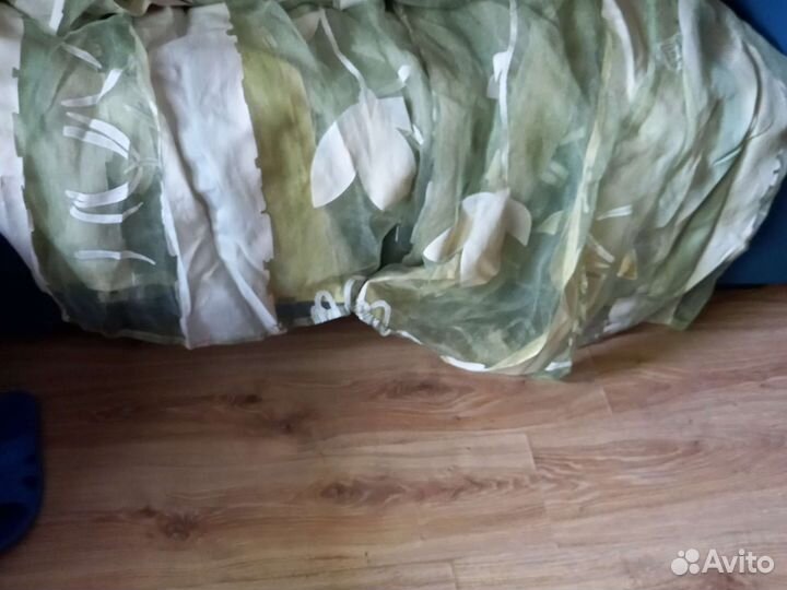 Тюль светло зелёная органза и белая