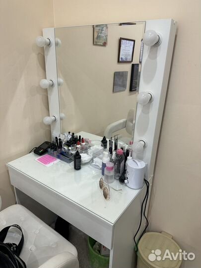 Гримерное зеркало с лампочками бу