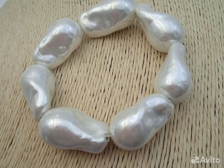 Браслет барочный жемчуг майорка 28 мм