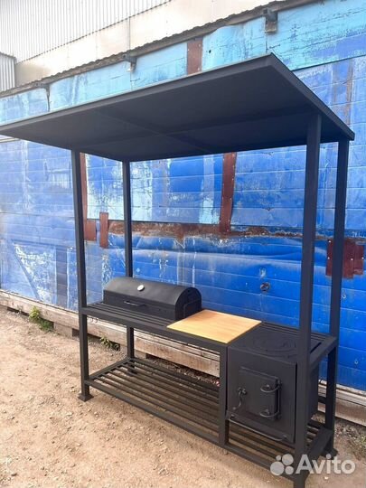 Мангал с печкой под казан