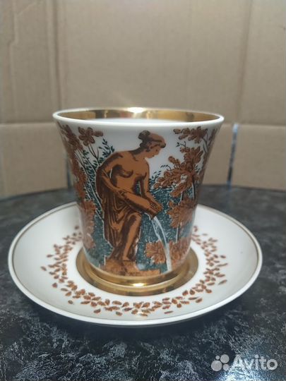 Бокал С Блюдцем «Фонтан» лфз, Позолота 1960 гг