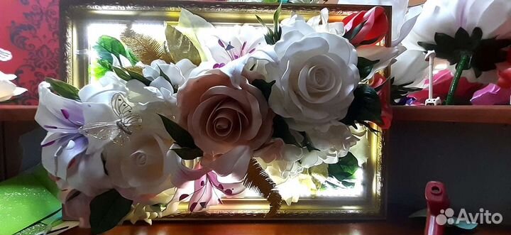 Букеты из конфет, цветы из изолона и фоамирана, св