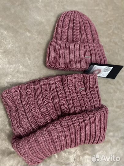 Шапка и шарф зимняя женская