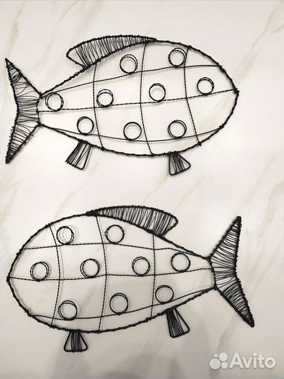 Рыбы плетёные из металла Панно настенное