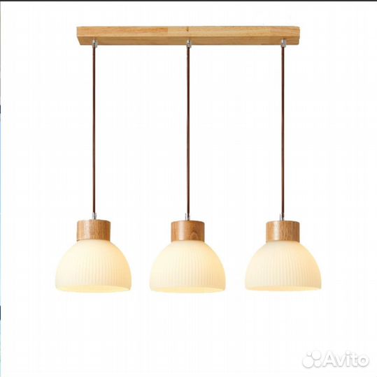 NEW Светильник/люстра потолочный,3 плафона,дерево