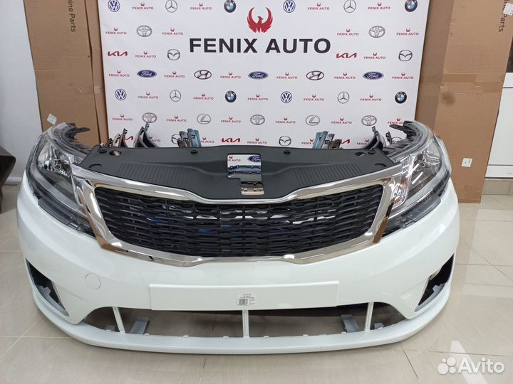 Бампер передний на Kia Rio 3 Белый Рестайлинг