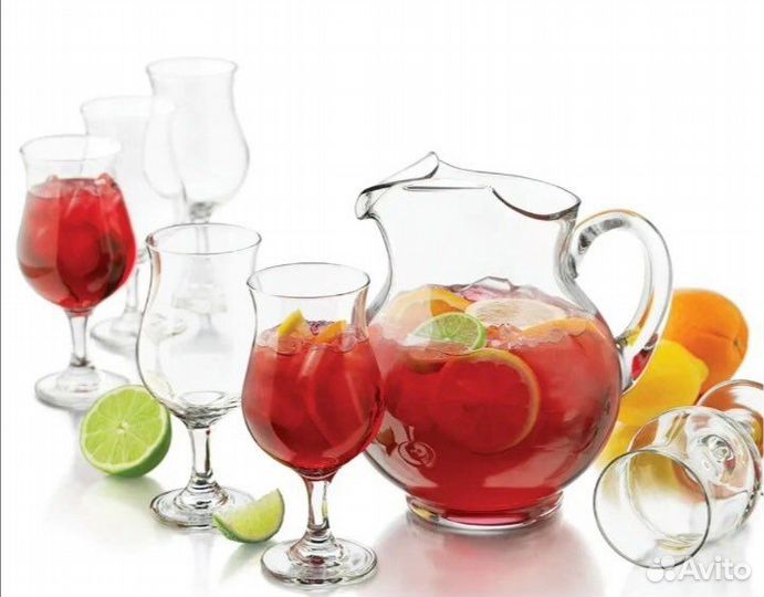 Кувшин с фужерами(стекло)