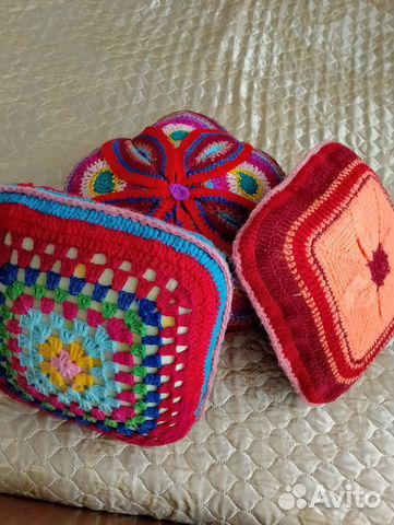 Декоративные подушки вязанные