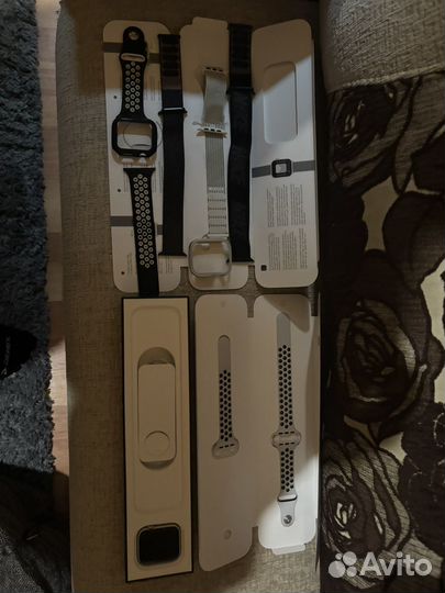 Часы apple watch 6 44 mm nike серые