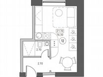 Квартира-студия, 21,7 м², 2/5 эт.