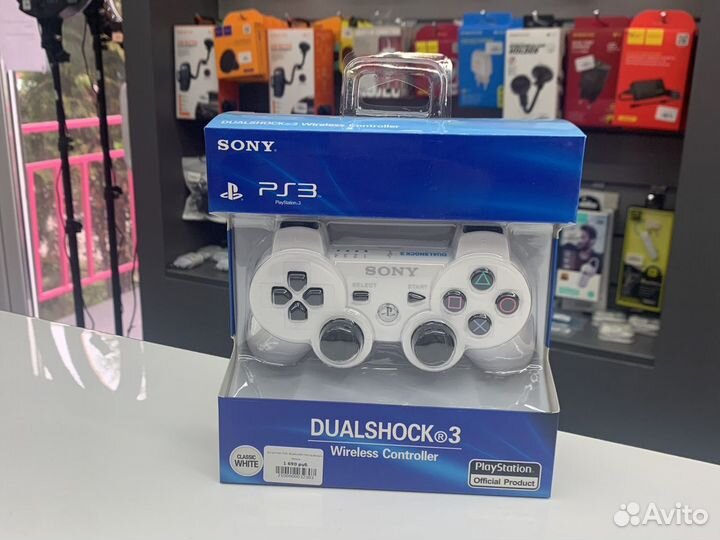 Джойстик PS3 white беспроводной 3