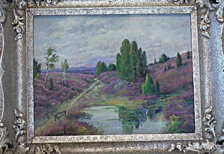 Предгорное озеро.Картина.Германия.Пейзаж.Живопись