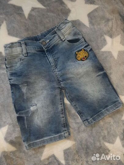 Джинсовые шорты и футболка на 3 года