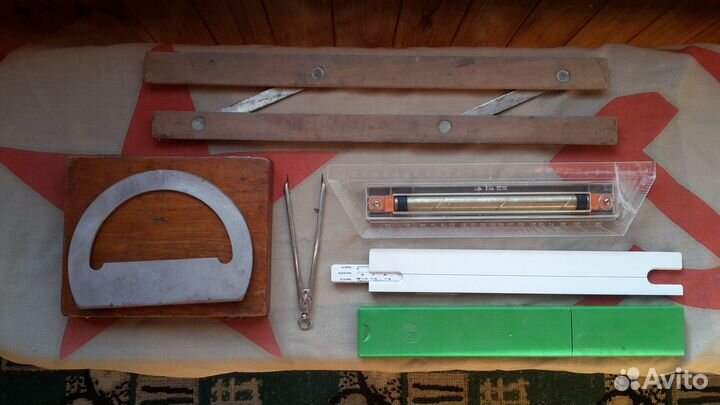 Штурманский набор Линейки. Транспортир СССР 1958 г