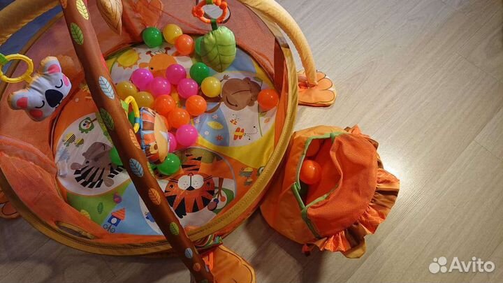Развивающий коврик-манеж игровой 3в1