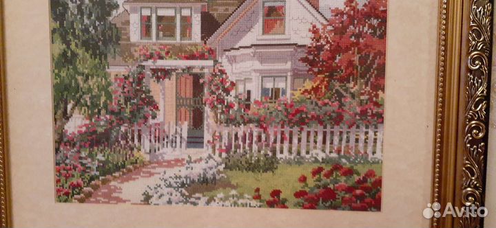 Картина вышитая крестиком, ручная работа