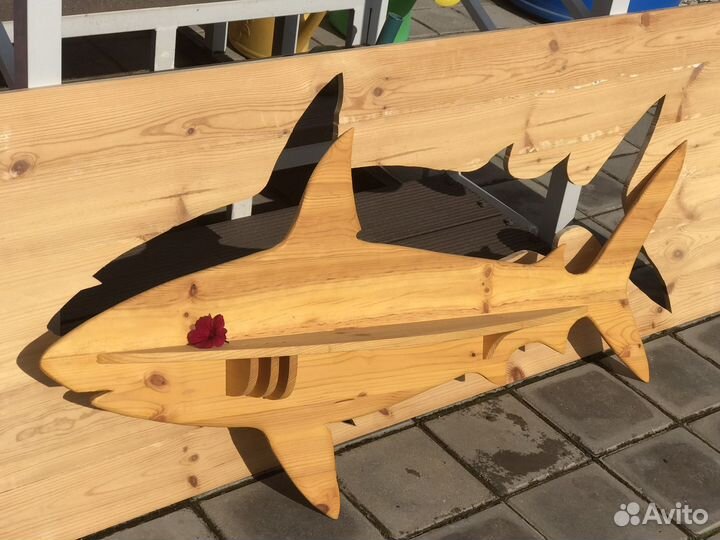 Акула деревянная панно