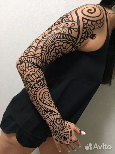 Хна для Мехенди, временных тату, чёрная