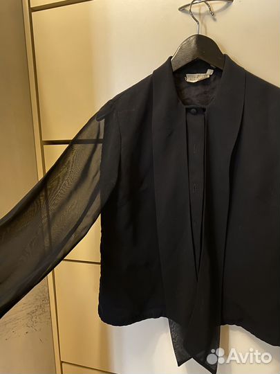 Блуза черная с бантом