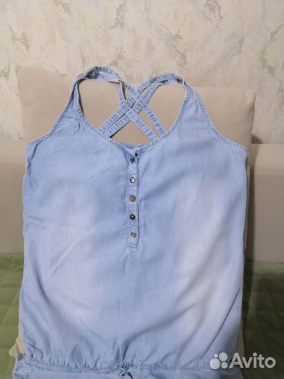 Комбинезон женский джинсовый летний