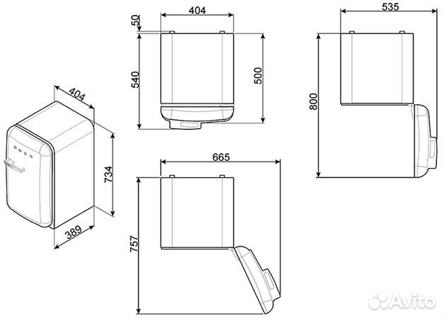 Холодильник smeg FAB5LOR