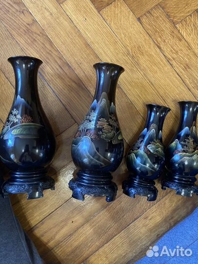 Набор китайских деревянных вазочек