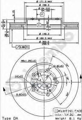 Диск тормозной UV Coated перед 09884011 Brembo