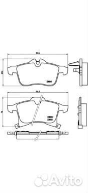 Колодки тормозные дисковые перед P59045 Brembo