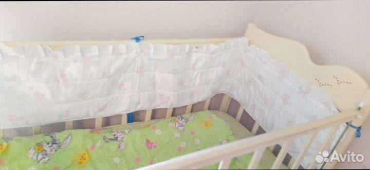 Балдахин, держатель, бортики+покрывало в кроватку