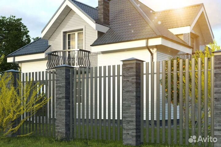 Металлический оцинкованный штакетник. Доставка