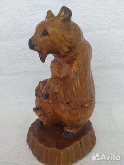 Медведь СССР резной из дерева