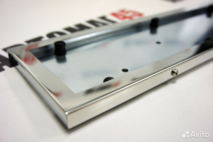 Рамка номерного знака хром из стали антивандал