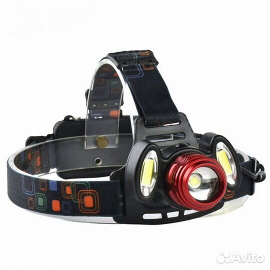 Фонарь налобный + аккумуляторы (новый)