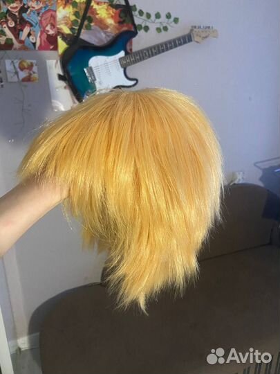 Парик желтый, парик для косплея