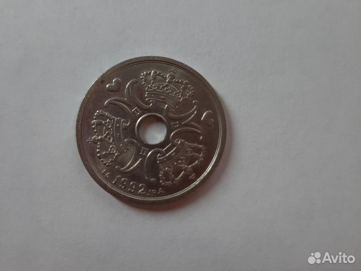 2 кроны Дания 1992 год