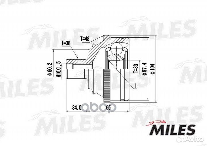 ШРУС наружный VW T4 1.8-2.5 90-03 (с ABS) (GKN