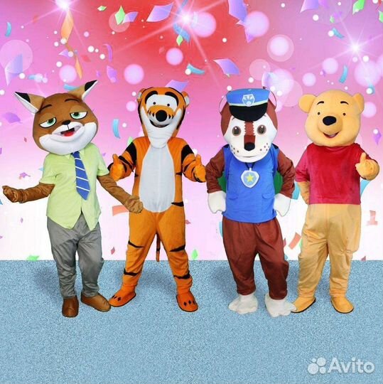 Ростовая кукла Мишка Тедди, Зайка, Енот и другие