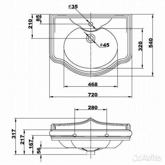 Раковина с консолью Migliore Bella 27778+20719 золото